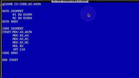 MULTIPLICATION OF 16BIT NUMBERS - 8086