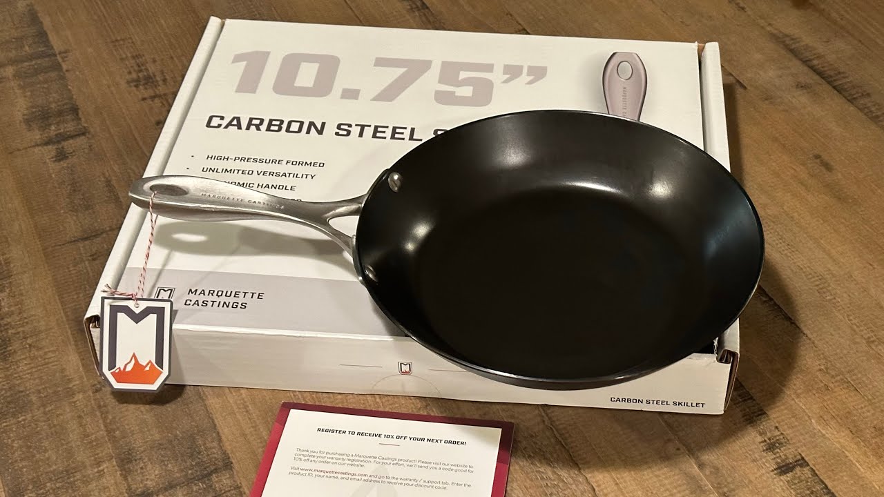 Unboxing & Egg Test: Marquette Castings Carbon Steel Skillet & Cast Iron  Skillet 