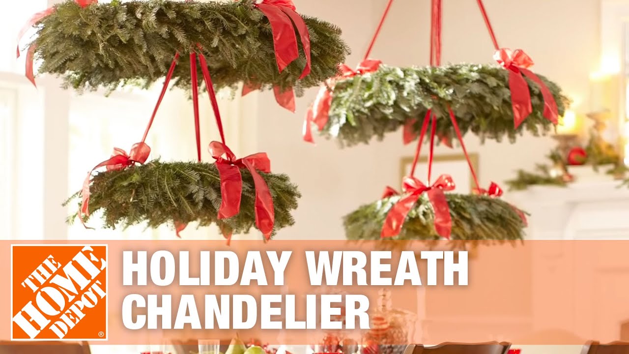 Decorative Wreath Chandelier Hanging Wreath Hanging Chandelier Christmas Cottage Vintage Metal 