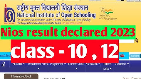 nios class 10th result 2023 | nios | class 12th result nios