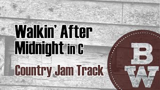 Video thumbnail of "Walkin' After Midnight - Country Backing Track"