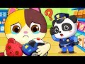 Baby Kitten Got Lost in Supermarket | Police Cartoon | Play Safe Song | Nursery Rhymes | BabyBus