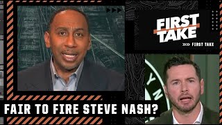 Stephen A. \& JJ Redick debate the Nets' firing of Steve Nash | First Take