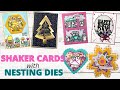 Using nesting dies to make shaker cards  6 cards with lots of tips  tricks