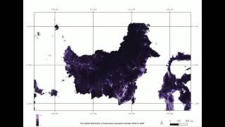 The spatial distribution of Kalimantan population between 2000 to 2020