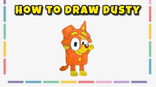 How to Draw Dusty from Bluey – Cartoon Character Art Tutorial