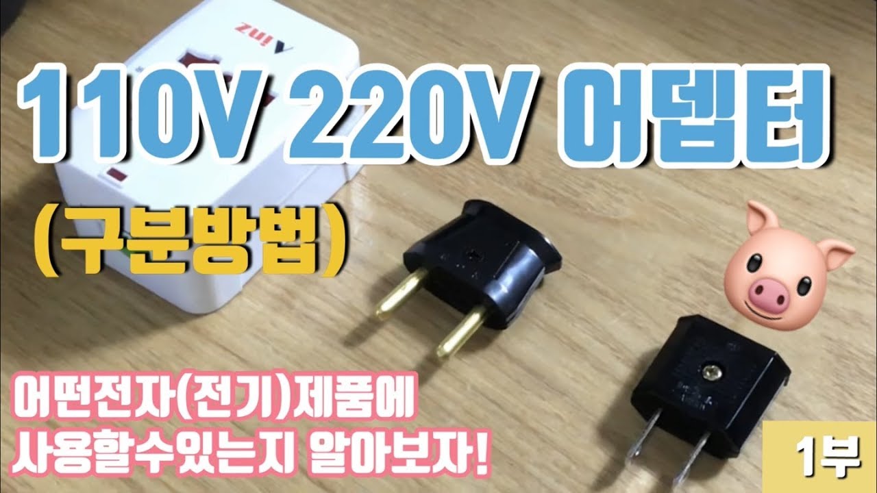 (1부) 돼지코 110V 220V 어뎁터 사용방법! 사용가능한 전자(전기)제품 구분하는방법!