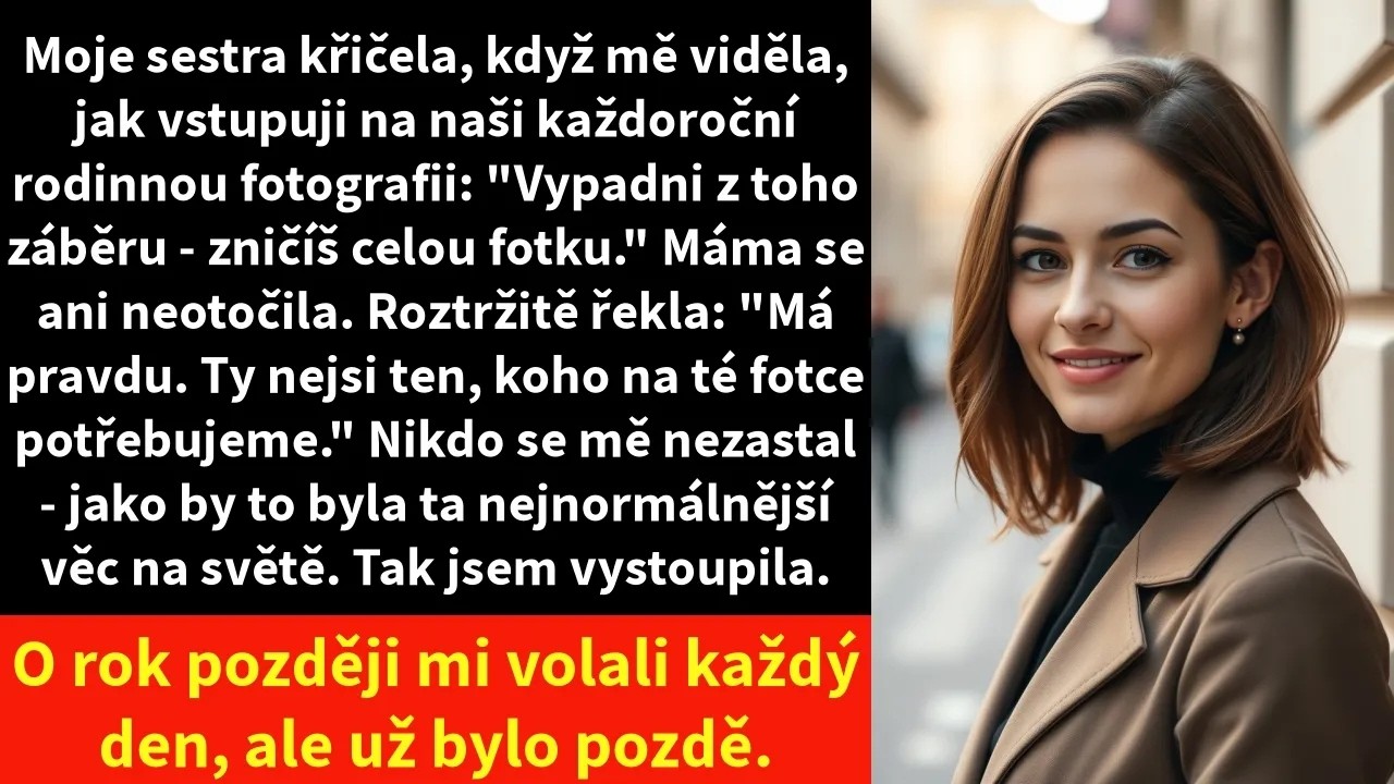 Stála jsem na dvorku pro každoroční rodinnou fotku, usmívala jsem se do kamery ve sladěných barvách, jako bychom byli ta dokonalá rodina ze sociálních sítí. Ve chvíli, kdy jsem vstoupila do...