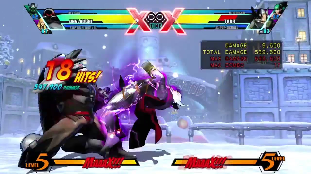 UMVC3 CE Onslaught and Captain Marvel Combo