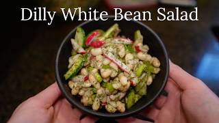 High Fiber Dilly White Bean Cucumber Salad | Easy Healthy Summer Recipe
