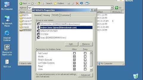 Configure Share and NTFS Persmisions - Windows Server 2003
