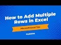How to insert multiple rows in excel 2019