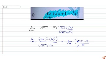`lim_(x- gtoo) (sqrt(x+1)-sqrtx)`