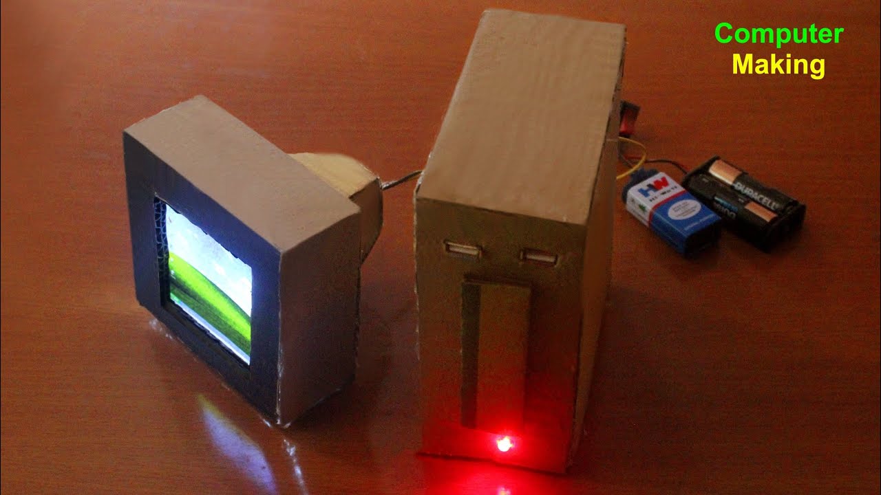 How to make a Computer Using Cardboard - Making Cardboard Computer - Computer Making - Computer