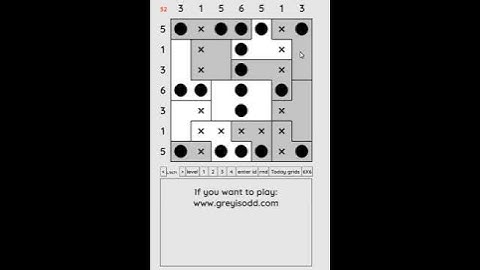 Grey is Odd - Today grids. Solution level 4 7X7 dated 07-28-2024 #logicpuzzles #logicgames  #games