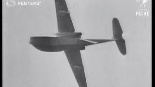 Royal Air Force Test flight of a Saunders-Roe SR.A\/1, the new fighter aircraft (1947)