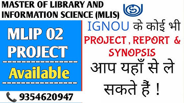 MLIP 02 Ignou Project / Ignou MLIS Project submission / MLIP 02 Project Work