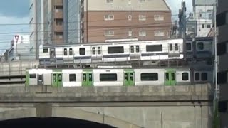 JR線4連続+1通過（山手線 E235系・京浜東北線 E233系・上野東京ライン常磐線 E531系）万世橋より撮影　JR line 4 consecutive +1 passage