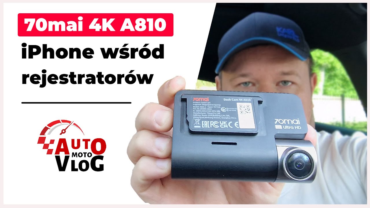 70mai Dash Cam 4K A810 iPhone wśród wideorejestratorów YouTube