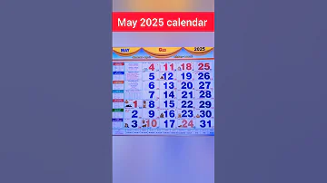 May 2025 Calendar Shorts 
