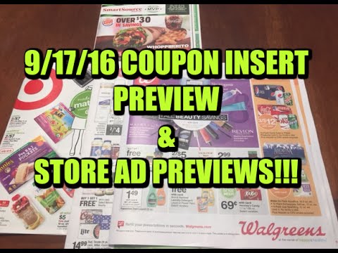 9/17/16 Coupon Insert Preview & Store Ads Preview.