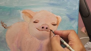Pig Acrylic Painting Time Lapse | Acrylic Pig Painting | painting Pig