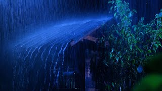 Fall into Sleep in Under 3 Minutes with Heavy Rain \& Thunder on a Metal Roof of Farmhouse at Night