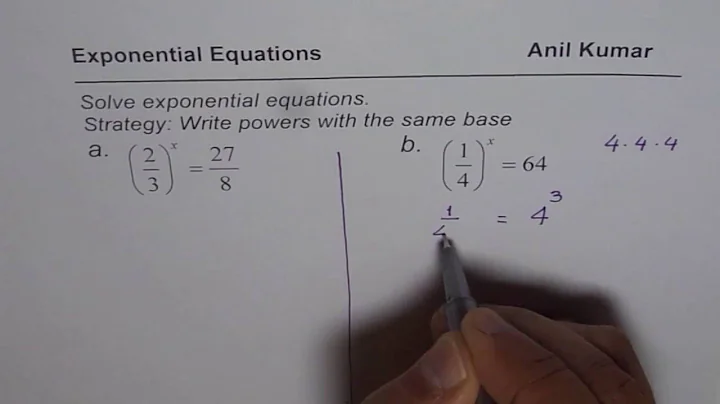 Solve exponential equations with fractions - EDEXCEL - GCSE - SAT