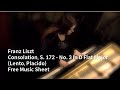 Liszt - Consolación, S. 172 - nº 3 en Re Bemol Mayor (Lento, Placido) | Partituras Gratis