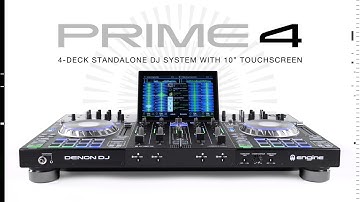 Denon DJ PRIME 4 |  4-Deck Standalone DJ Controller with 10.1" Multi-gesture Touchscreen