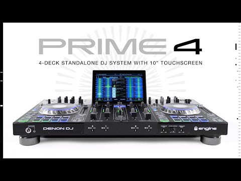 Denon DJ PRIME 4, 4-Deck Standalone DJ System with 10" Touchscreen