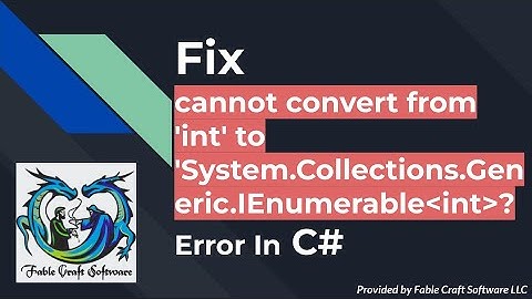 How to Fix Cannot Implicitly Convert Type 
