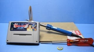 スーパーファミコンカセット電池交換☆一般的な方法で SFC ドラゴンクエストⅠ・Ⅱのバッテリーバックアップ用の電池を交換成功しました