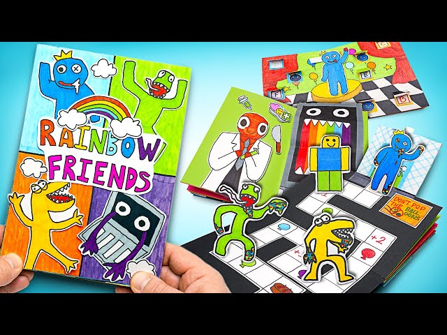 DIY IMPRESSIONANTE: Um Livro-jogo Roblox Rainbow Friends Feito de Papel 