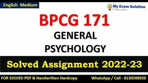 BPCG 171 SOLVED ASSIGNMENT 2022-23 in English Medium | IGNOU Solved Assignment 2022-23 #ignouhelp