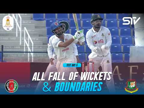 All Fall Of Wickets & Boundaries | Afghanistan vs Bangladesh | One-Off Test | M9Q1J
