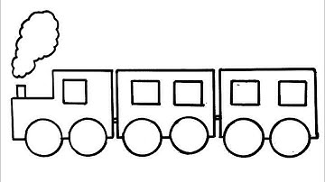 How to draw a train step by step