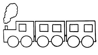 How to draw a train step by step