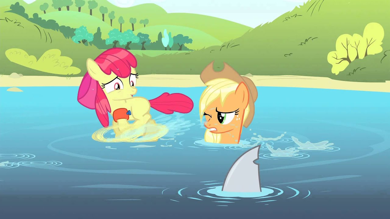 Big Macintosh (pranking Apple Bloom with shark fin)