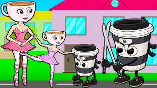 FAMILY OF CAPPUCCINO ASSASSINO & BALLERINA CAPPUCHINA! 1 DAY IN THE LIFE ITALIAN BRAINROT Animation
