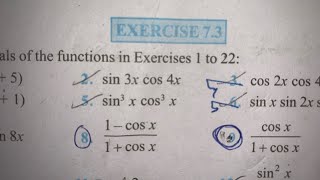 EX 7.3 Q1 TO Q13 SOLUTIONS OF INTEGRALS NCERT CHAPTER 7 CLASS 12th(PART1)