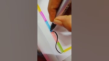 simple border design with brush pen.. #shorts