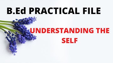 B.Ed Practical file of Understanding the self.