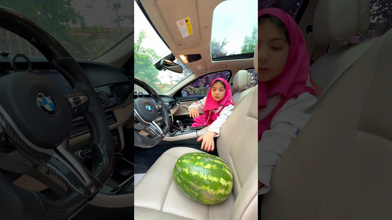 ماشا تضع البطيخة مكان السائق 😱 وصدمة !!!