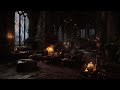 Historic Castle Ambience – Rain and Thunderstorm with Cozy Fireplace &amp; Candlelight for Sleep