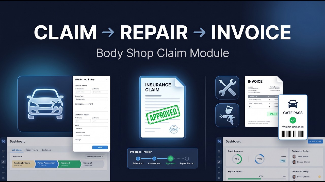 Body Shop Claim Module | Insurance Claim Workflow + Denting Painting ...