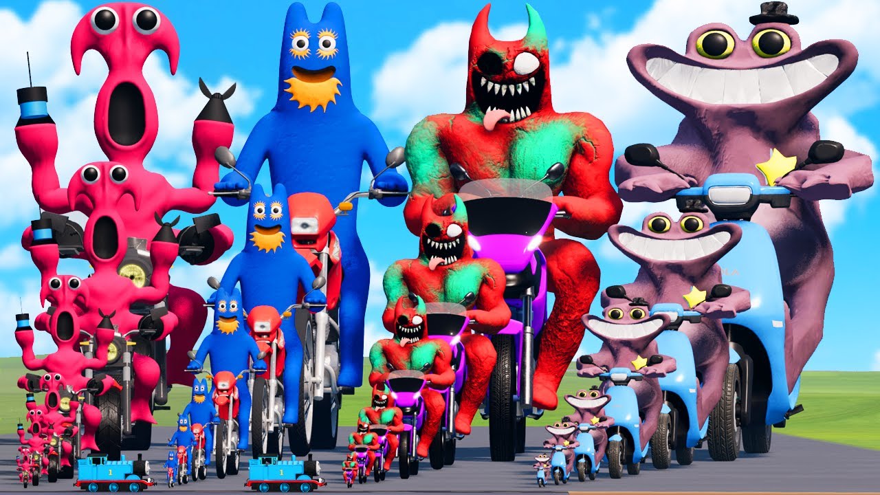 Big & Small EVIL Banban vs Flumbo vs Sheriff Toadster vs Syringeon vs Trains | BeamNG.Drive