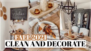 FALL 2021🍂CLEAN AND DECORATE WITH ME Part 1! | COZY FALL FARMHOUSE DECORATING IDEAS FOR DINING ROOM
