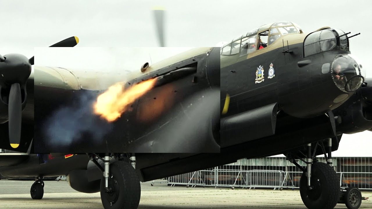 🔥🇬🇧 Flame Spitting Lancaster Merlin Engine Start Up & Taxi Run at East ...