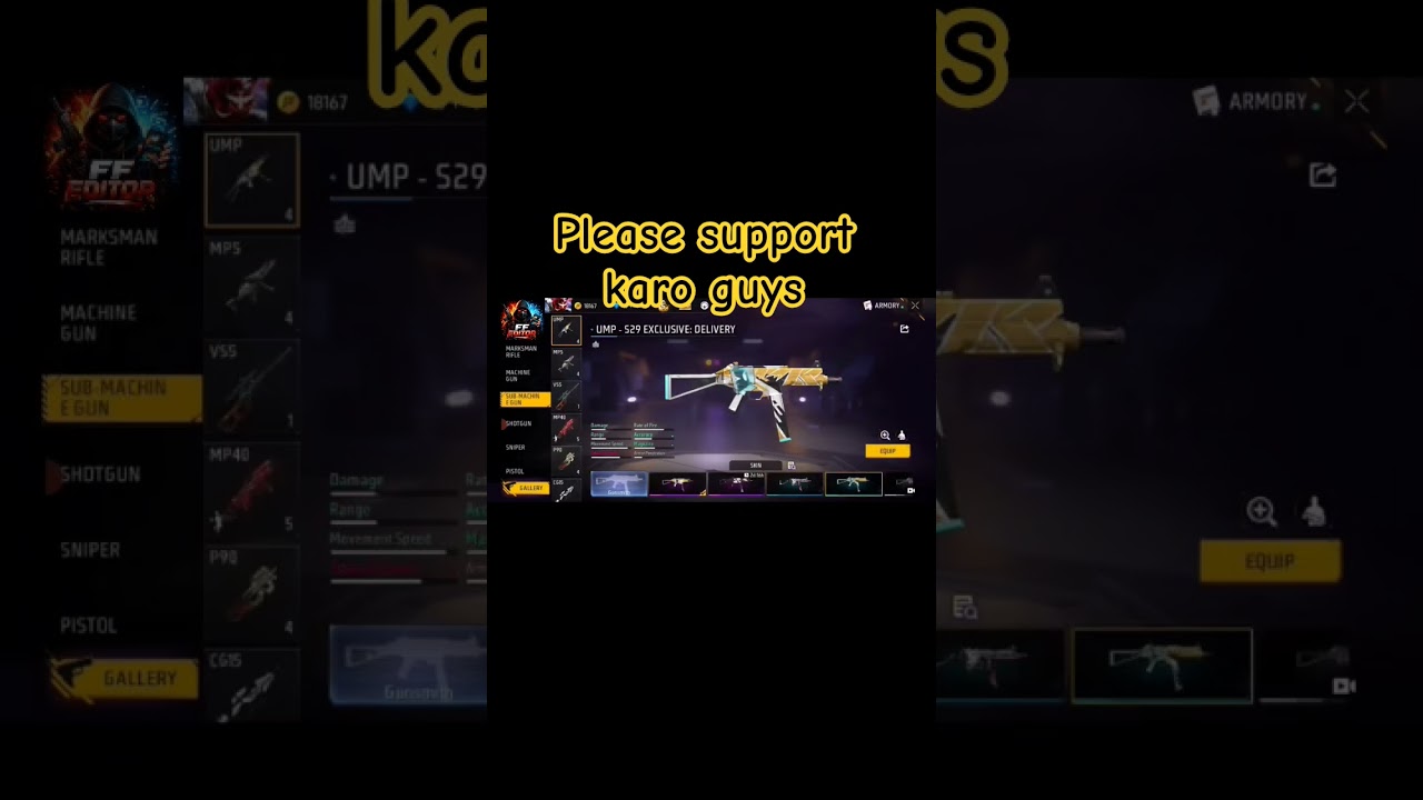 “Every gun, different power 😎🔥FF gun collection.”